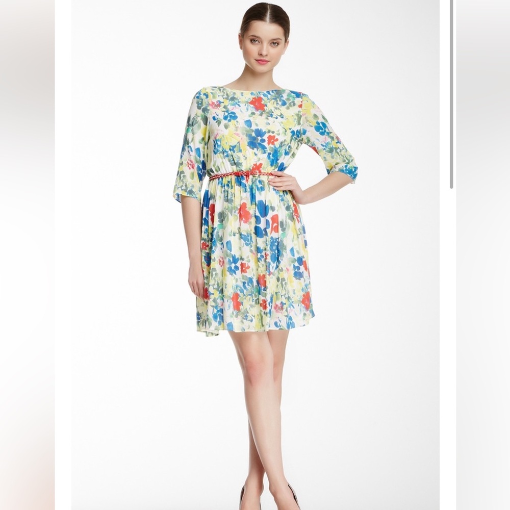 Alice + Olivia Mini Floral Summer Silk Dress SIZE XS NWT